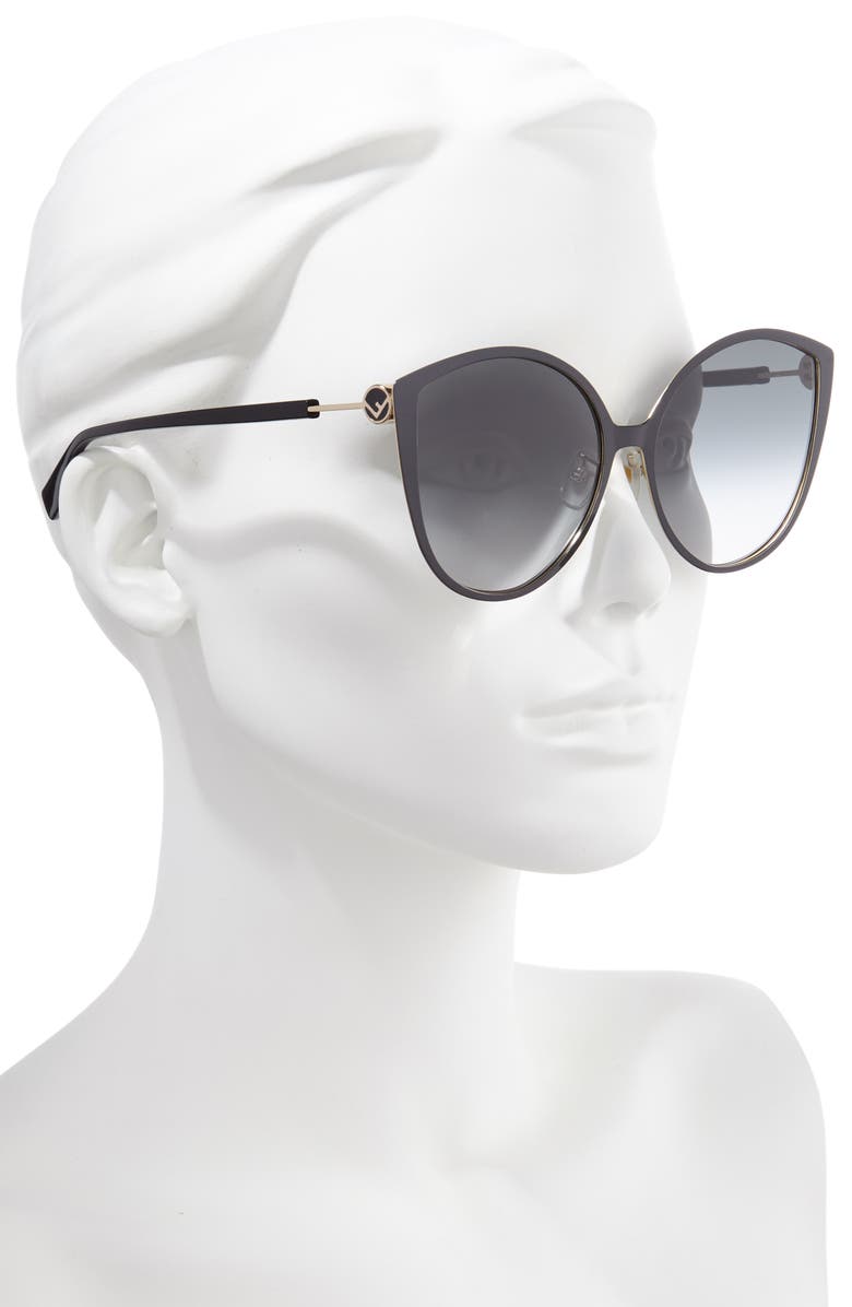 Fendi 60mm Special Fit Cat Eye Sunglasses, Alternate, color,