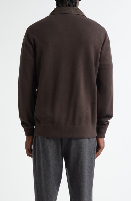 Herno Resort Shacket In Cotton Cashmere Knit In Brown