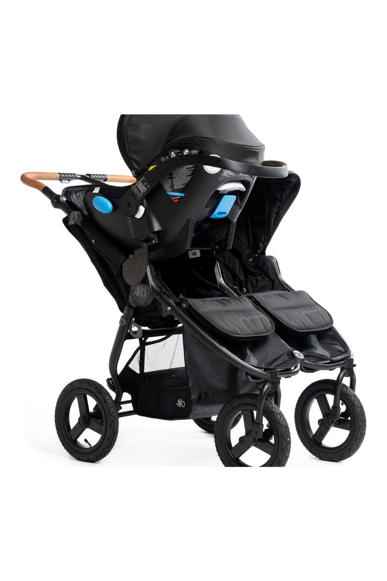 Indie Twin Double Stroller & Clek Liing Railroad Ziip Travel System Car Seat Set, Alternate, color, BLACK