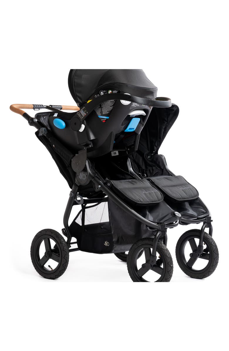 Bumbleride Indie Twin Double Stroller & Clek Liing Railroad Ziip Travel System Car Seat Set, Alternate, color, Black