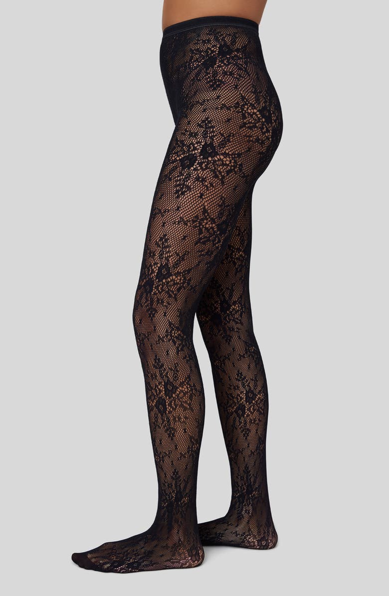 Swedish Stockings Rose Lace Tights, Main, color, 
