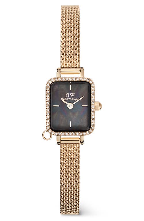 Daniel Wellington Quadro Mini Crystal Zodiac Bracelet Watch, 15mm In Gold