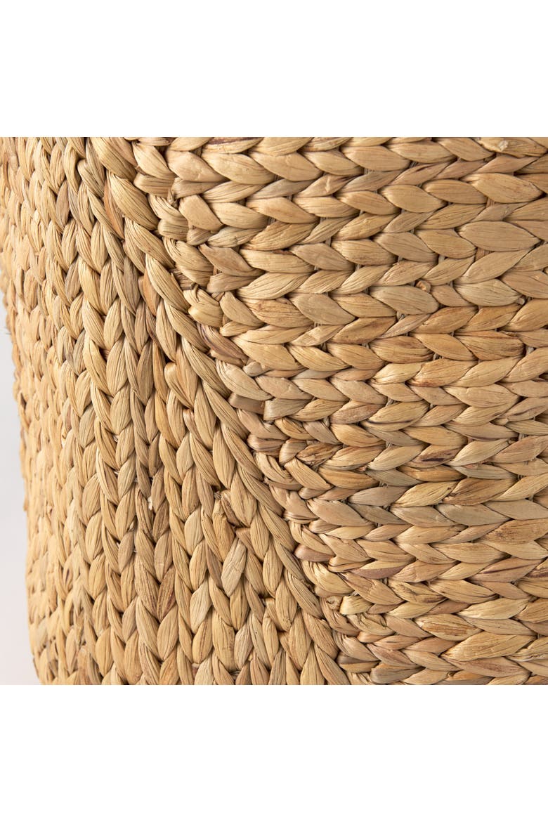 Sivan Set of 3 Water Hyacinth Round Basket with Handles, Alternate, color, Brown