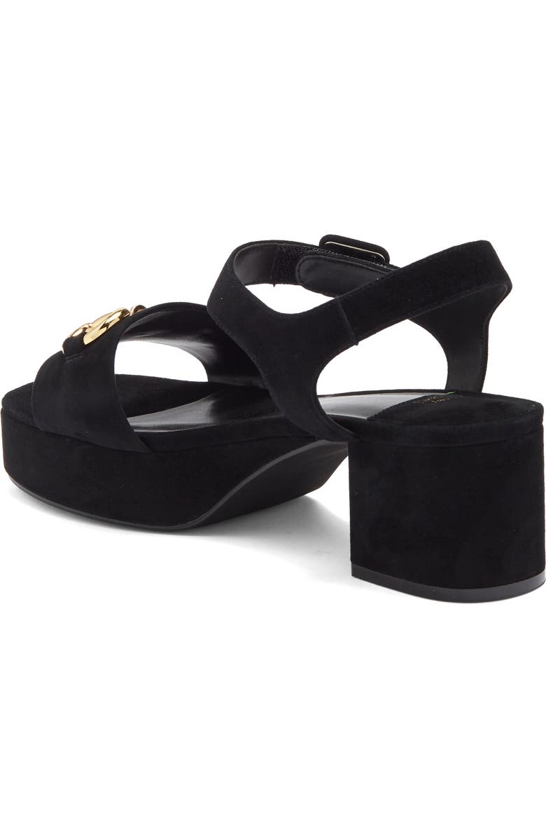 Jeffrey Campbell Timeless 2 Platform Sandal, Alternate, color, Black Suede Gold