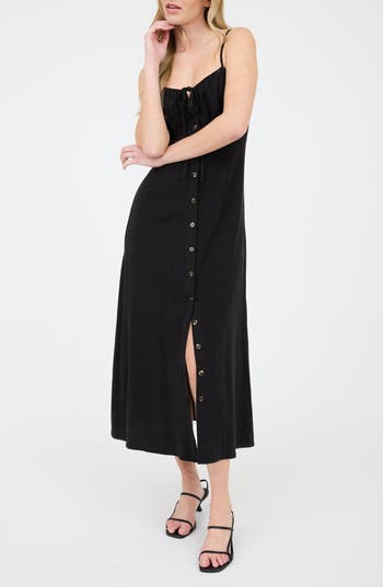 BLU PEPPER BLU PEPPER BUTTON-UP MIDI DRESS 