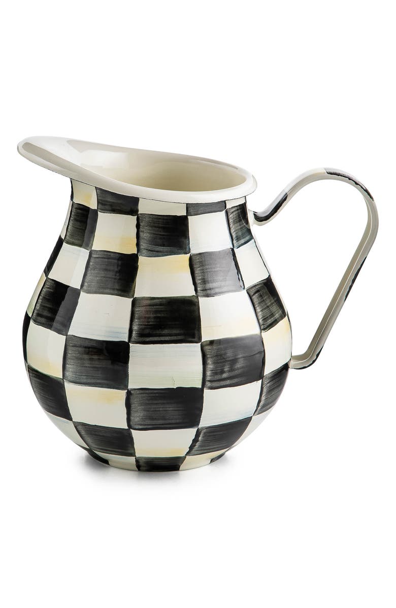 MACKENZIE CHILDS Courtly Check Pitcher, Main, color, Black/ White