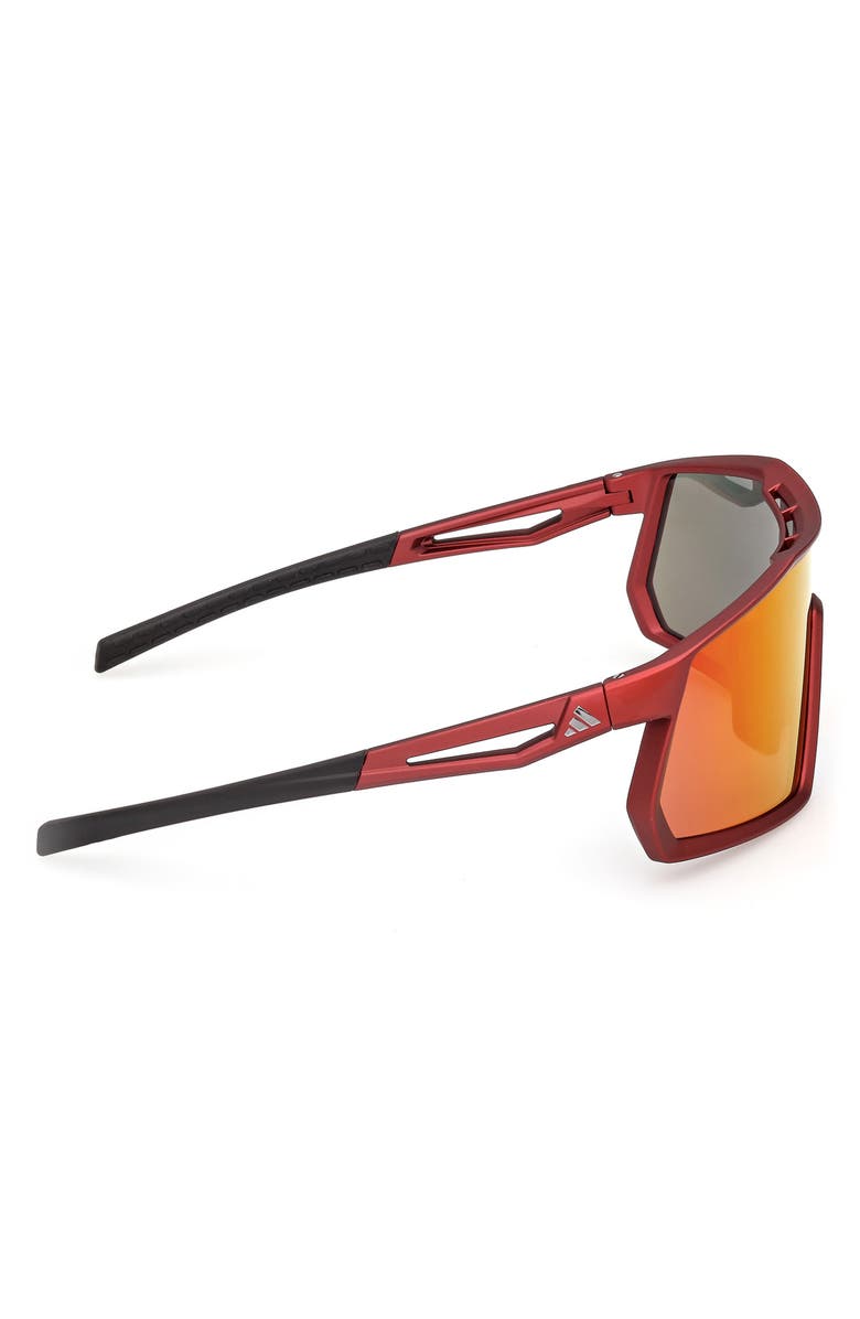 adidas Sport Shield Sunglasses, Alternate, color, Matte Red / Roviex Mirror