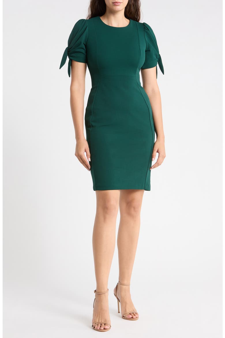 Puff Sleeve Sheath Dress, Main, color, MALACHITE