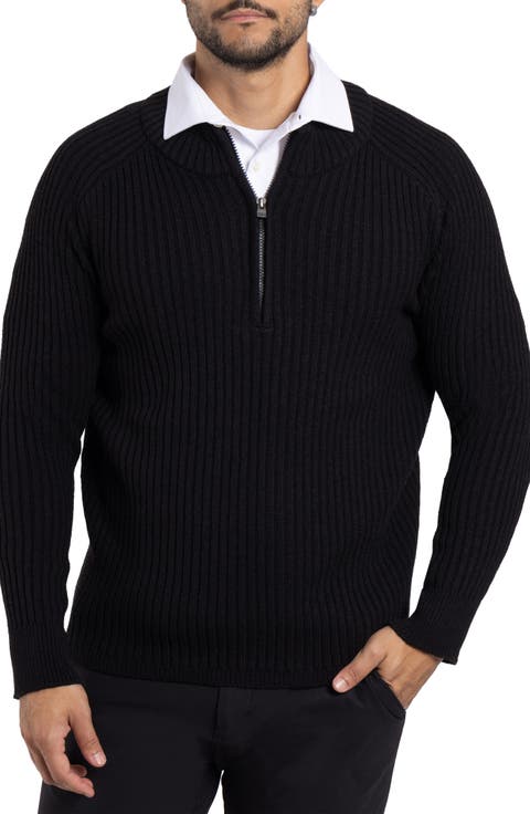 Rib Quarter Zip Sweater