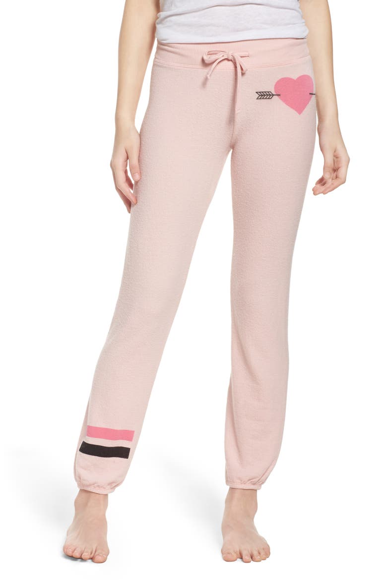 Heart & Arrow Sweatpants, Main, color, LIGHT ROSE