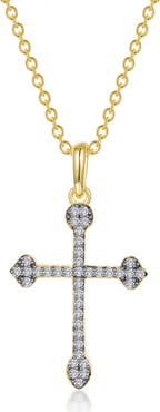 Lafonn Pavé Simulated Diamond Cross Pendant Necklace