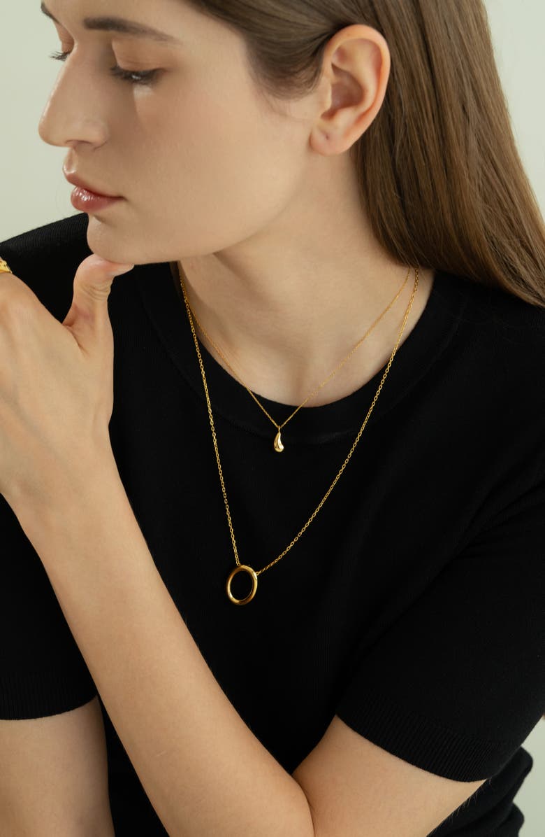 Bearfruit Jewelry Sterling Silver 18k Gold Plated Brynn Circle Necklace Holiday Gift Idea, Alternate, color, Gold