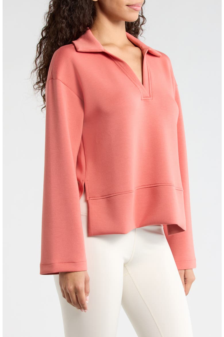 AirEssentials Scuba Knit Polo Top, Alternate, color, CLAY