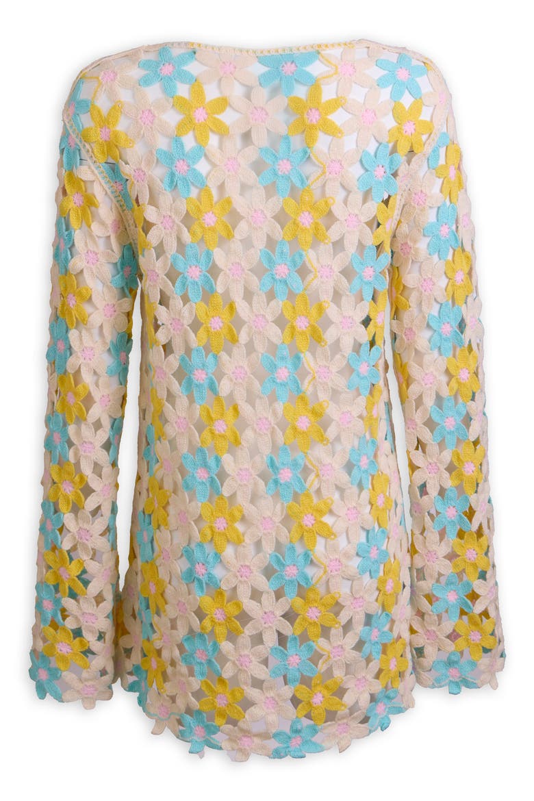 Floral Crochet Cover-Up Caftan, Alternate, color, MULTI