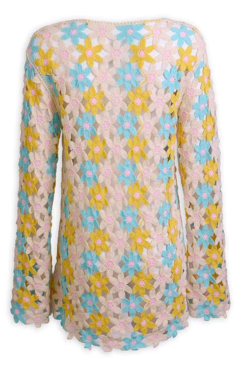 SAACHI Floral Crochet Cover-Up Caftan, Alternate, color, Multi