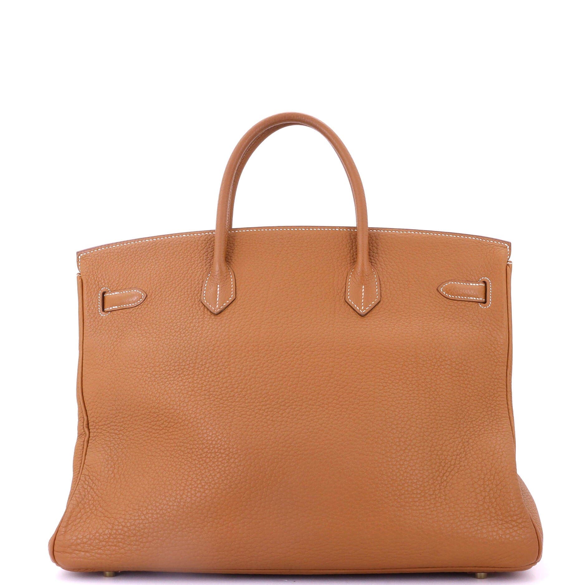 Pre-Owned Hermes Birkin Handbag Brown Fjord with Gold Hardware 40 ...