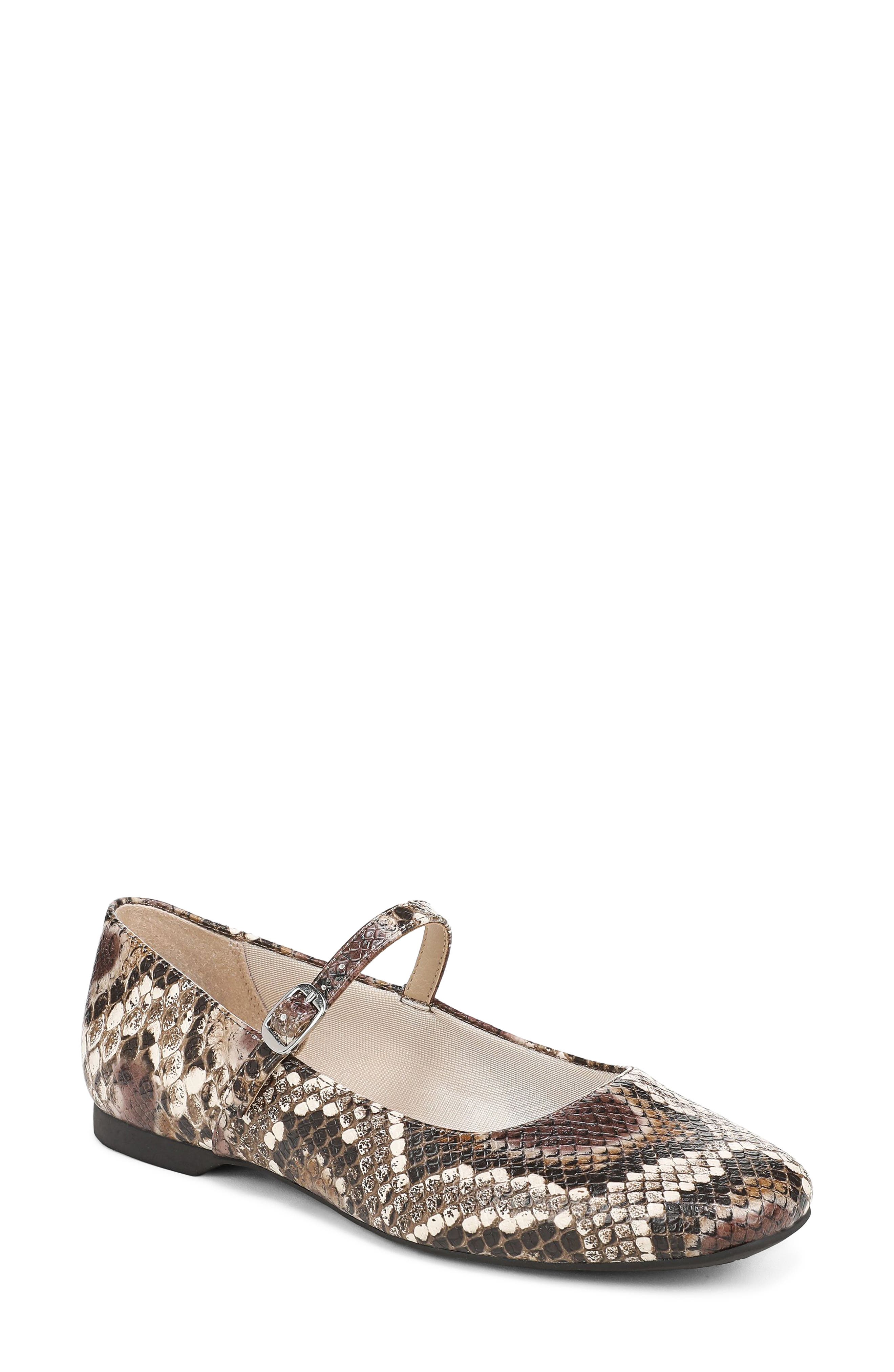 Beloved Faux Leather Mary Jane Flat, Main, color, BROWN MULTI