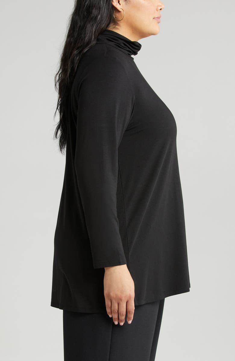 Eileen Fisher Scrunch Neck Long Sleeve Tunic T-Shirt, Alternate, color,