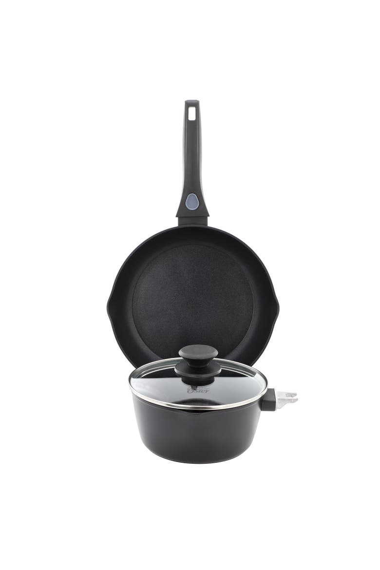4 Piece Nonstick Aluminum Cookware Set in Black, Main, color, Black