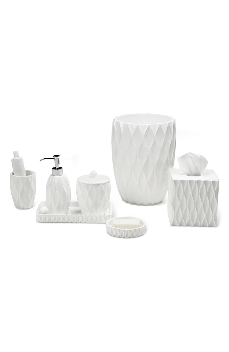 ROSELLI TRADING COMPANY Wave 7-Piece Bath Accessory Set, Main, color, White