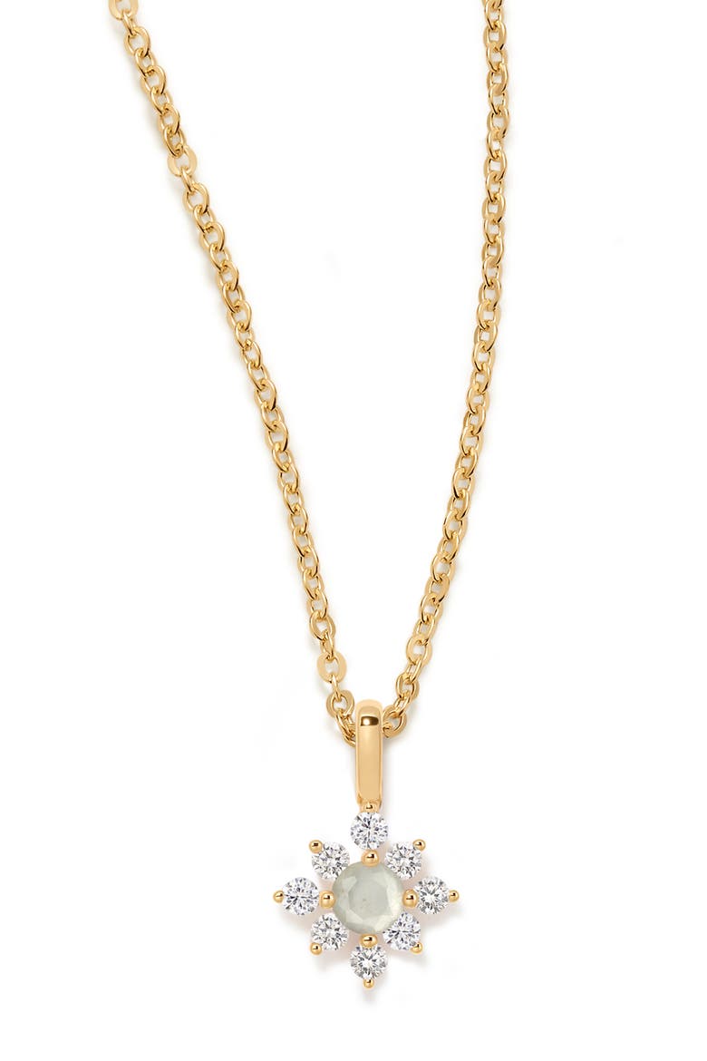 Lumi Flora Charm Necklace, Main, color, GOLD VERMEIL/ CLEAR