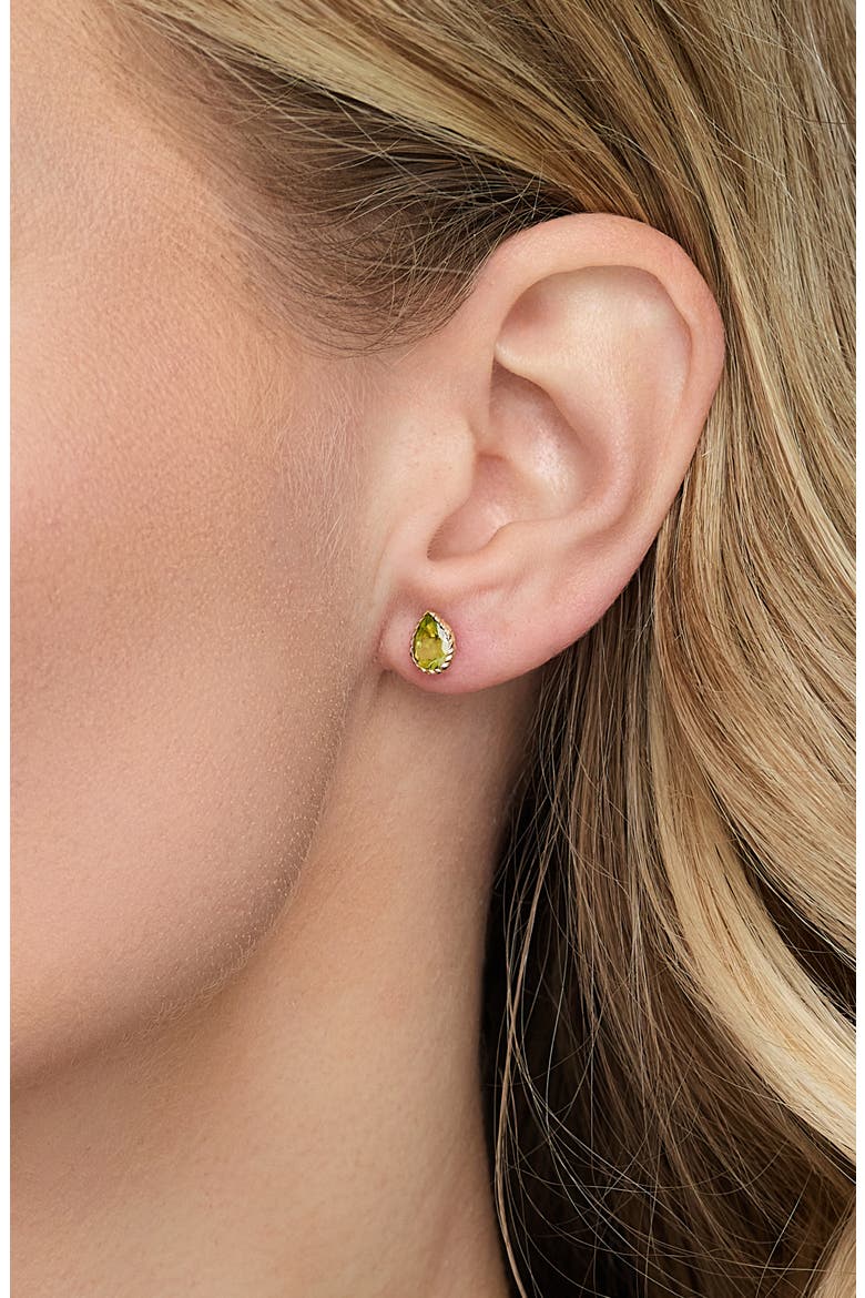 14K Gold Peridot Stud Earrings, Alternate, color, 14KY 2PEPS1.3