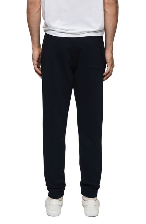 Mango Elastic Waist Cotton Blend Joggers In Dark Navy