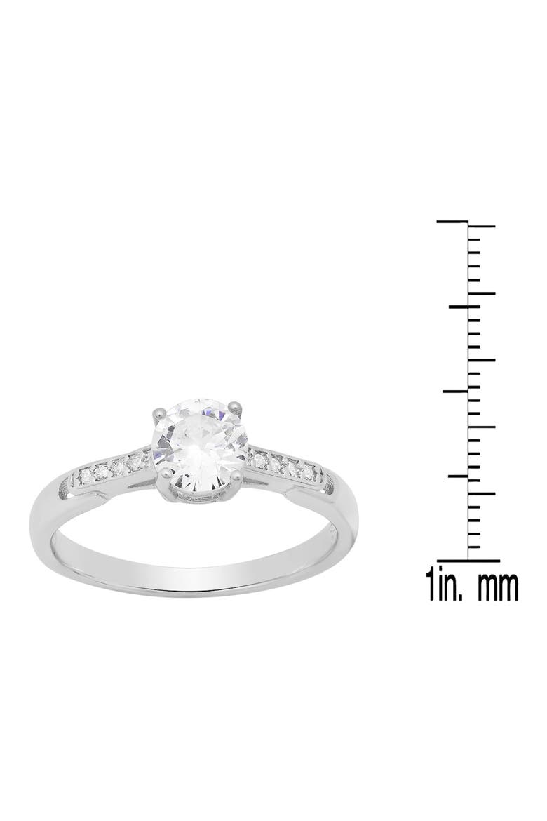 Round Simulated Diamond Pavé Ring, Alternate, color, SILVER