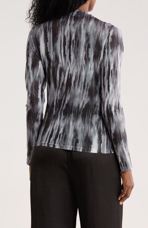 Patrizia Luca Side Ruched Mesh Top In Black