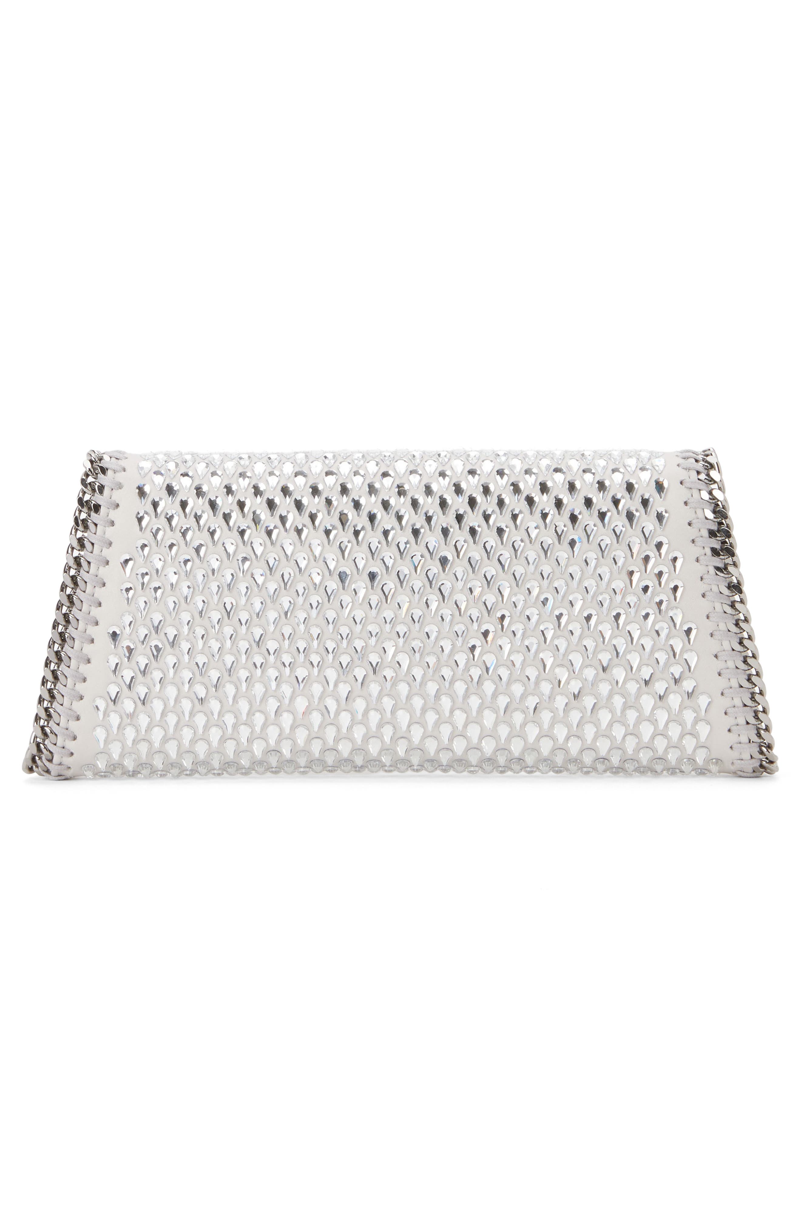 Stella McCartney Falabella Crystal Embellished Clutch, Alternate, color, 