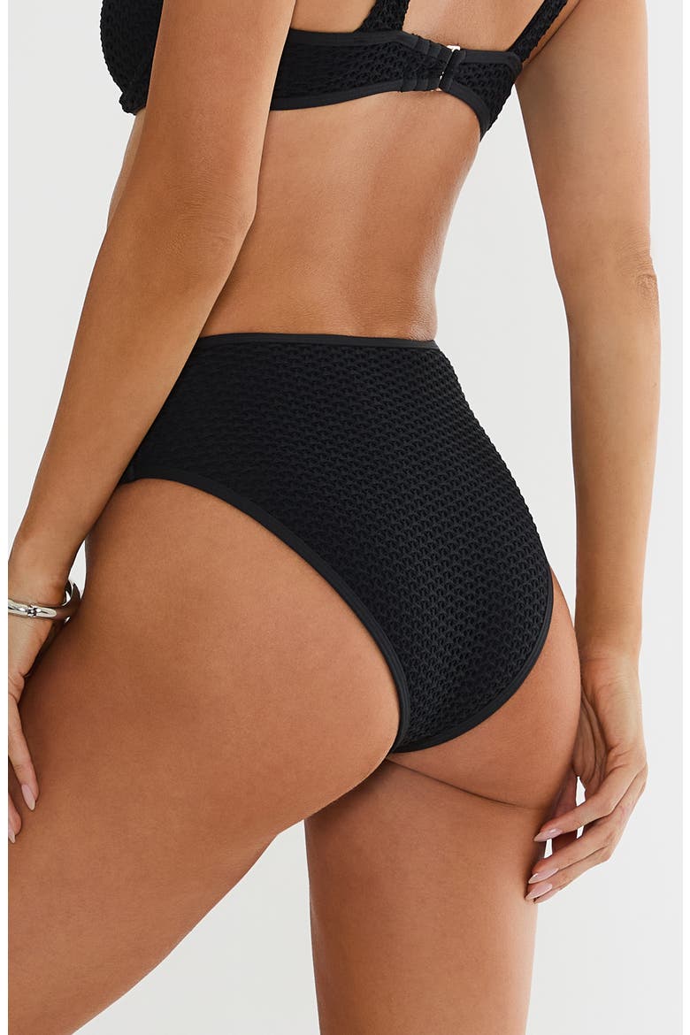 Rozli High Waist Crochet Swim Bottoms, Alternate, color, BLACK CROCHET