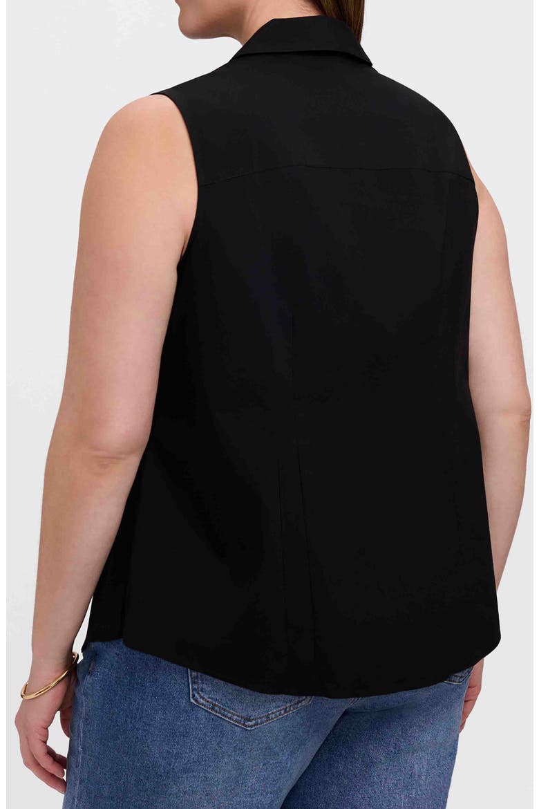 Taylor Non-Iron Sleeveless Button-Up Shirt, Alternate, color, BLACK