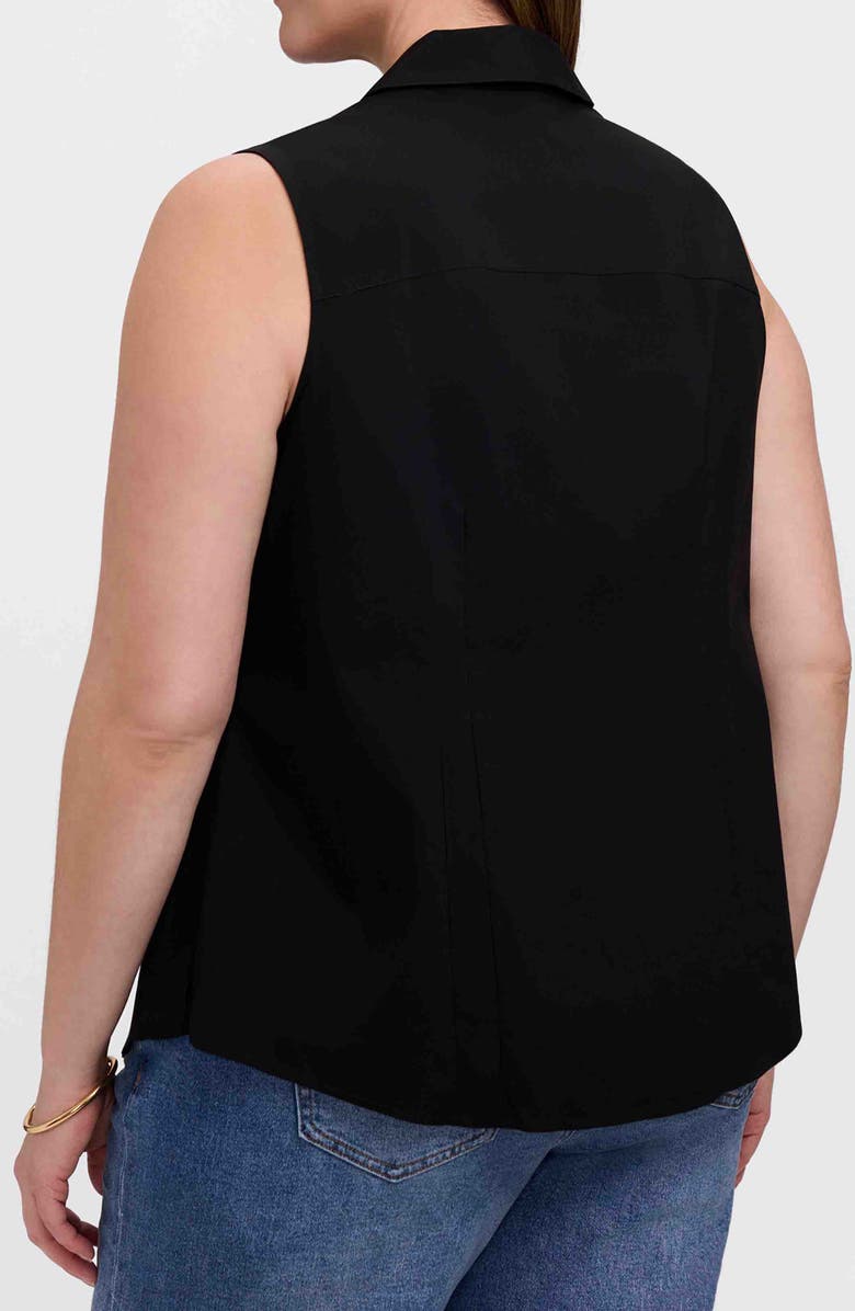 Foxcroft Taylor Non-Iron Sleeveless Button-Up Shirt, Alternate, color, Black