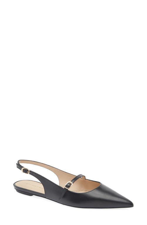 Stuart Weitzman 'emilia' Black Slingback Sandals With Adjustable Strap Closure