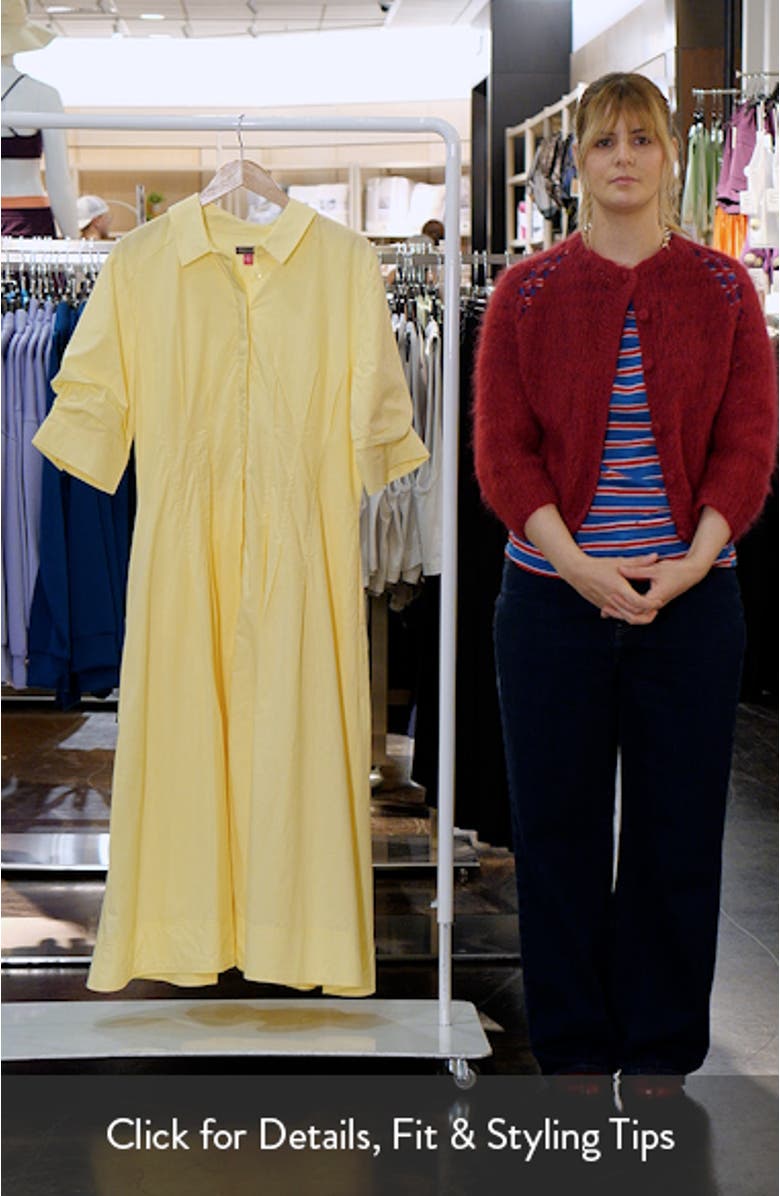 Pleated Cotton Button-Up Maxi Shirtdress, sales video thumbnail
