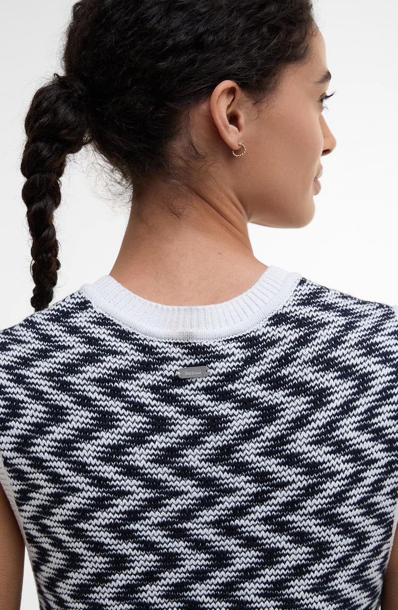 Barbour Olivia Zig Zag Sleeveless Sweater Dress, Alternate, color, Cloud Navy