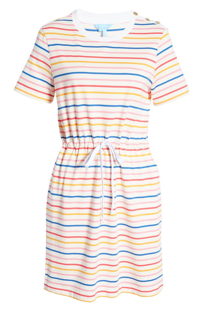 Draper James Stripe Tie Waist Cotton T-Shirt Dress, Alternate, color,