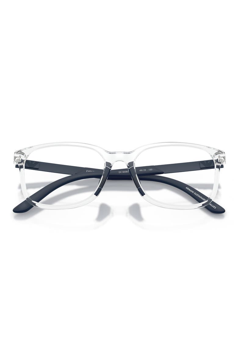 Kids' 47mm Pillow Optical Glasses, Alternate, color, SHINY CRYSTAL / DEMO LENS