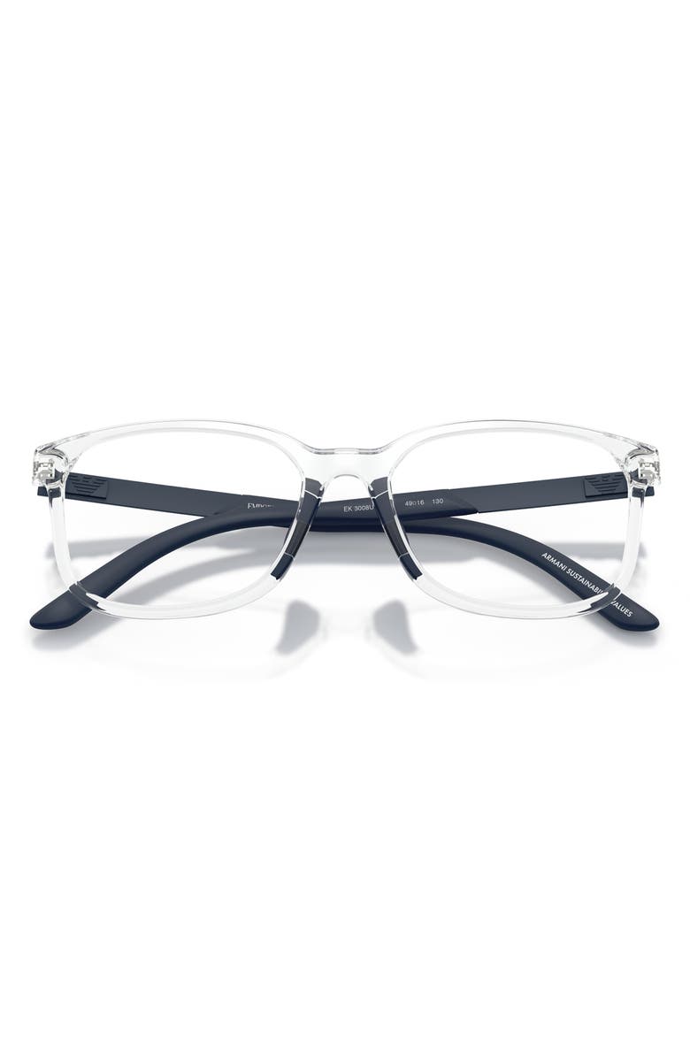Emporio Armani Kids' 47mm Pillow Optical Glasses, Alternate, color, Shiny Crystal / Demo Lens