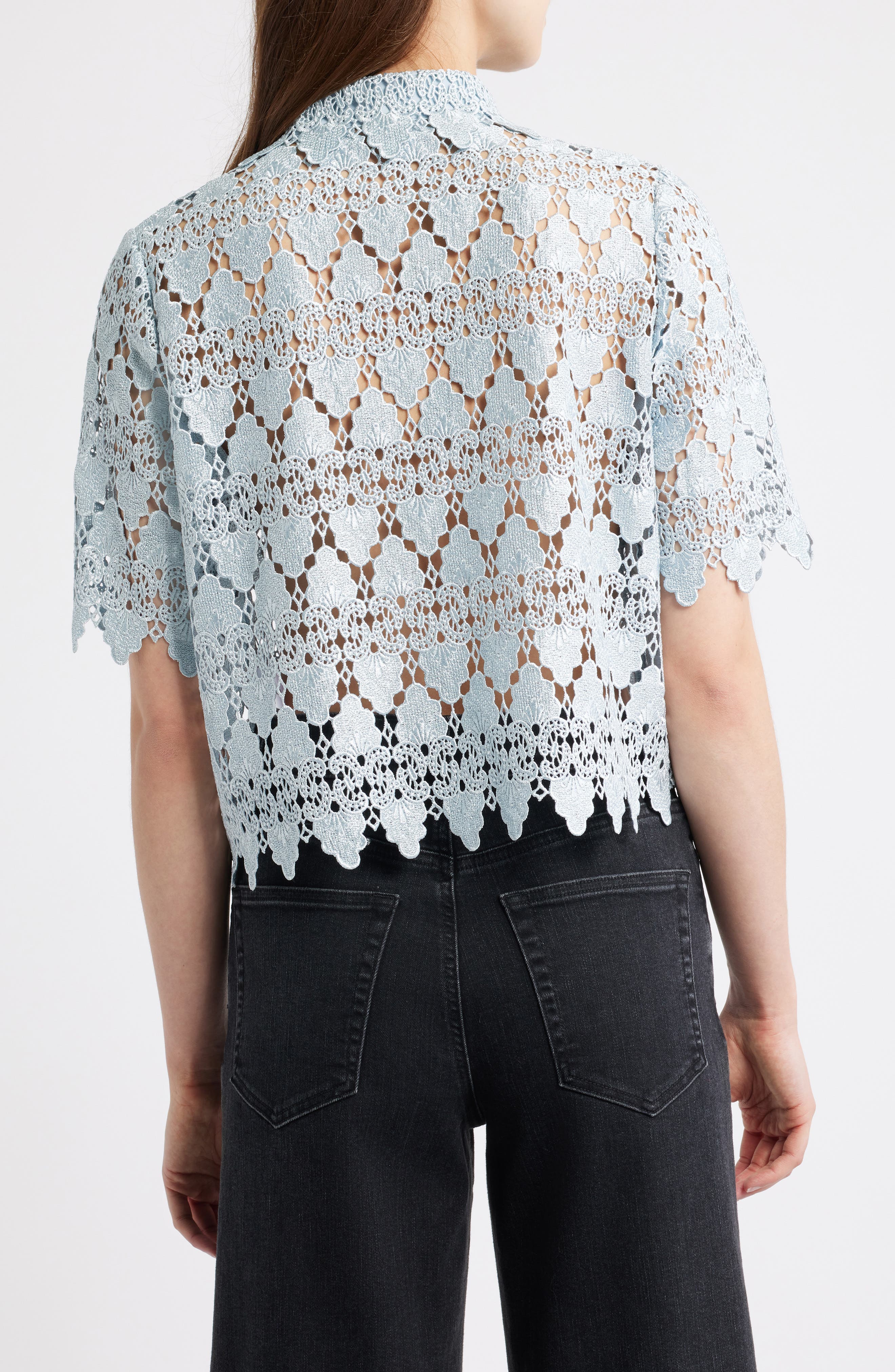 Lace Button-Up Shirt - image 2