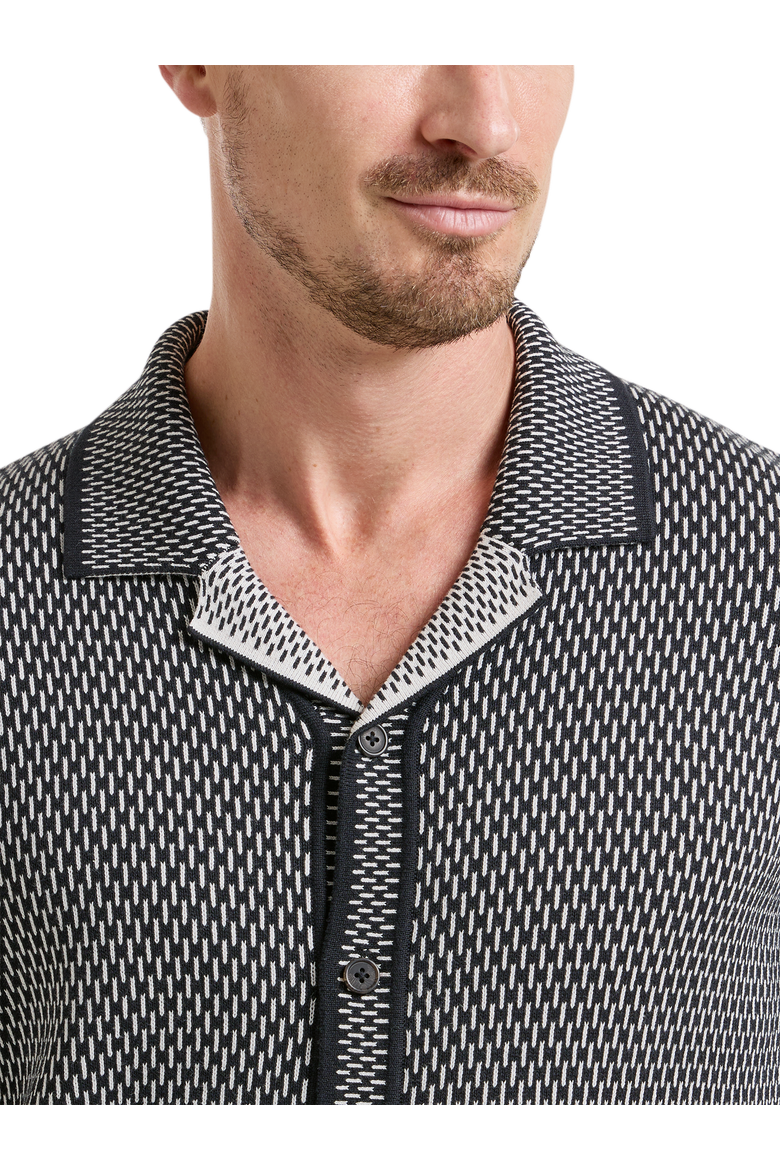 Cotton Button Front Cardigan Sweater, Alternate, color, Black/White