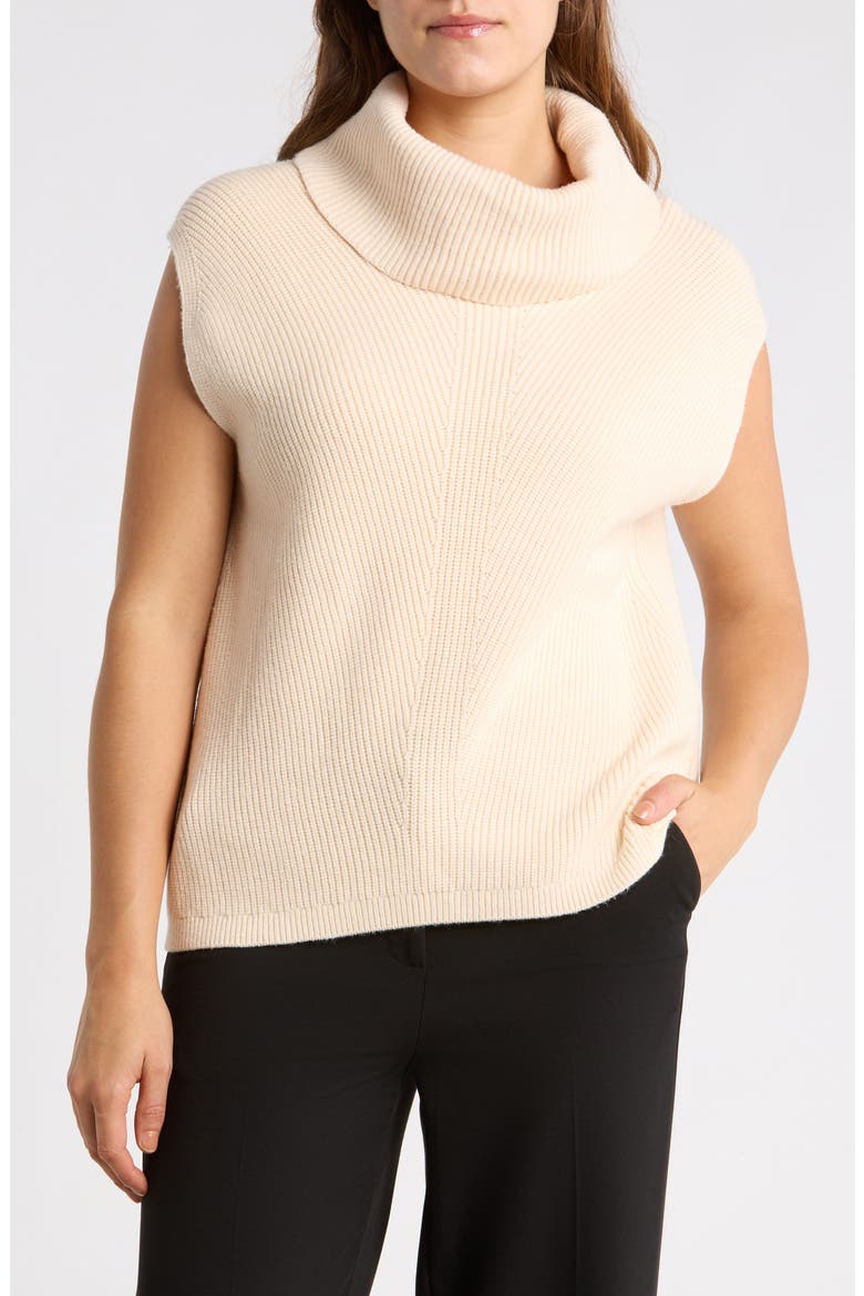 Cowl Neck Sleeveless Tunic Sweater, Main, color, ECRU