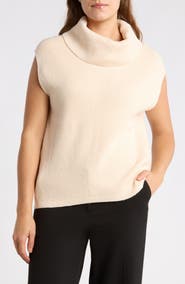 T Tahari Cowl Neck Sleeveless Tunic Sweater