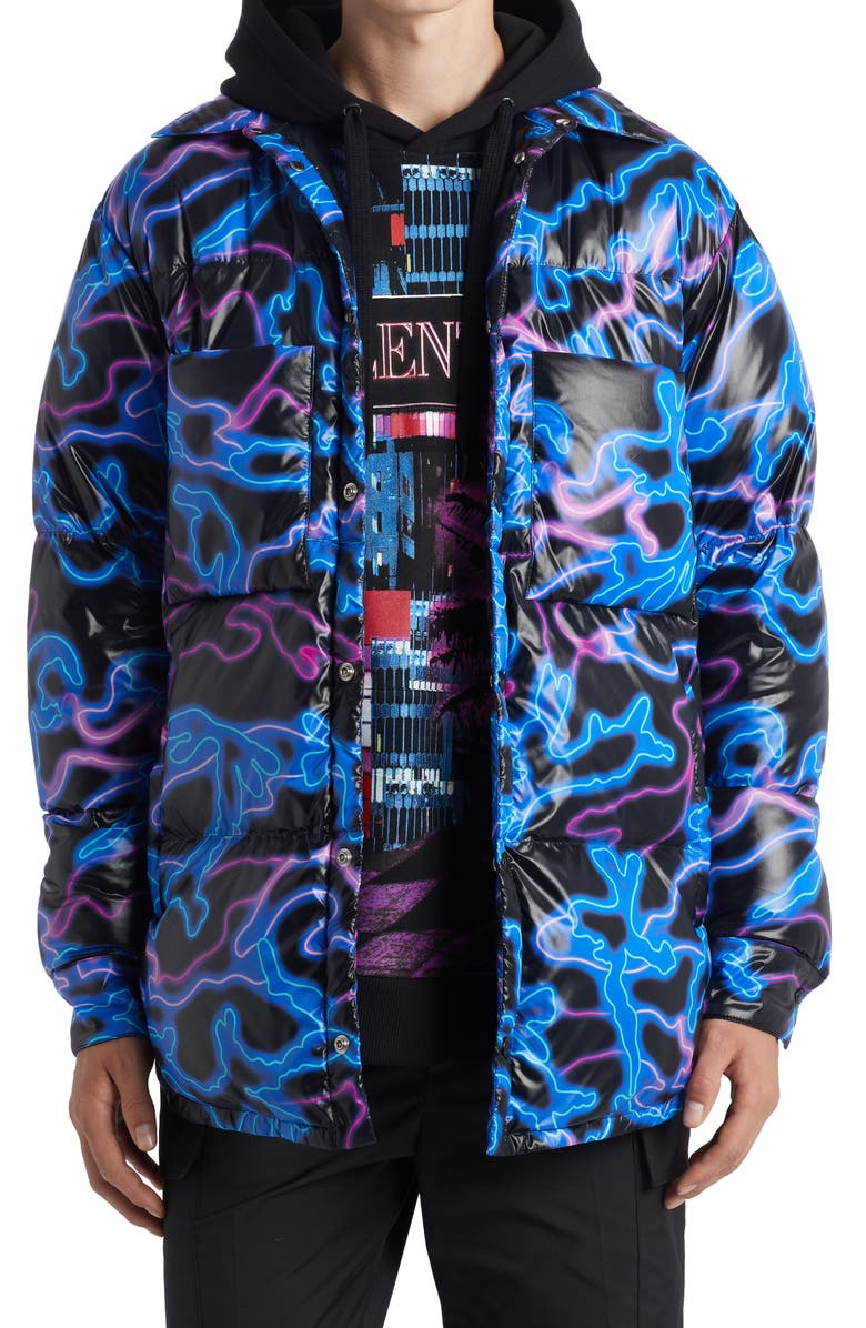 Valentino Garavani Valentino Neon Camou Puffer Jacket, Main, color, 