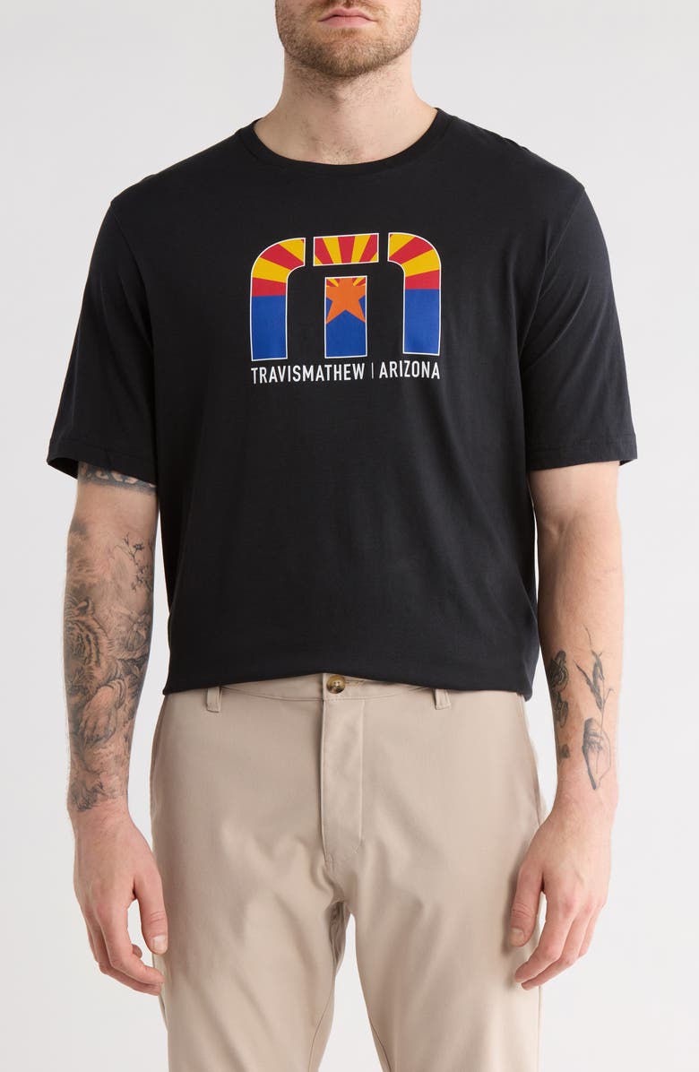 TravisMathew Desert Man Cotton Graphic T-Shirt, Main, color, Black