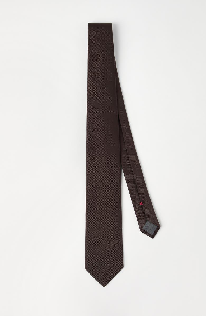 Brunello Cucinelli Silk twill tie, Alternate, color,