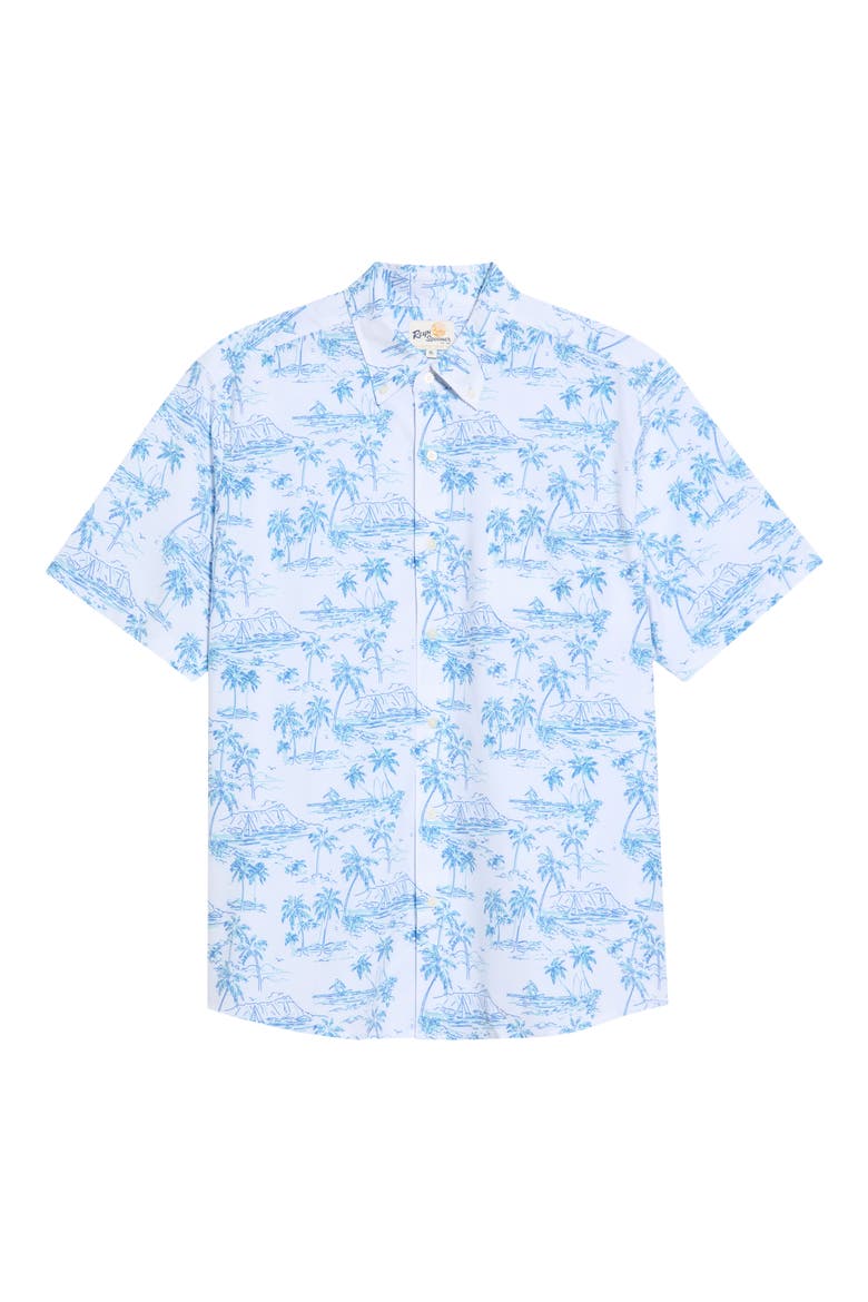 Diamond Head Print Button Down Shirt, Main, color, WHITE