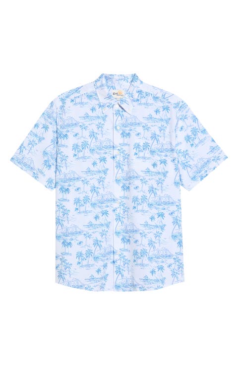 Diamond Head Print Button Down Shirt