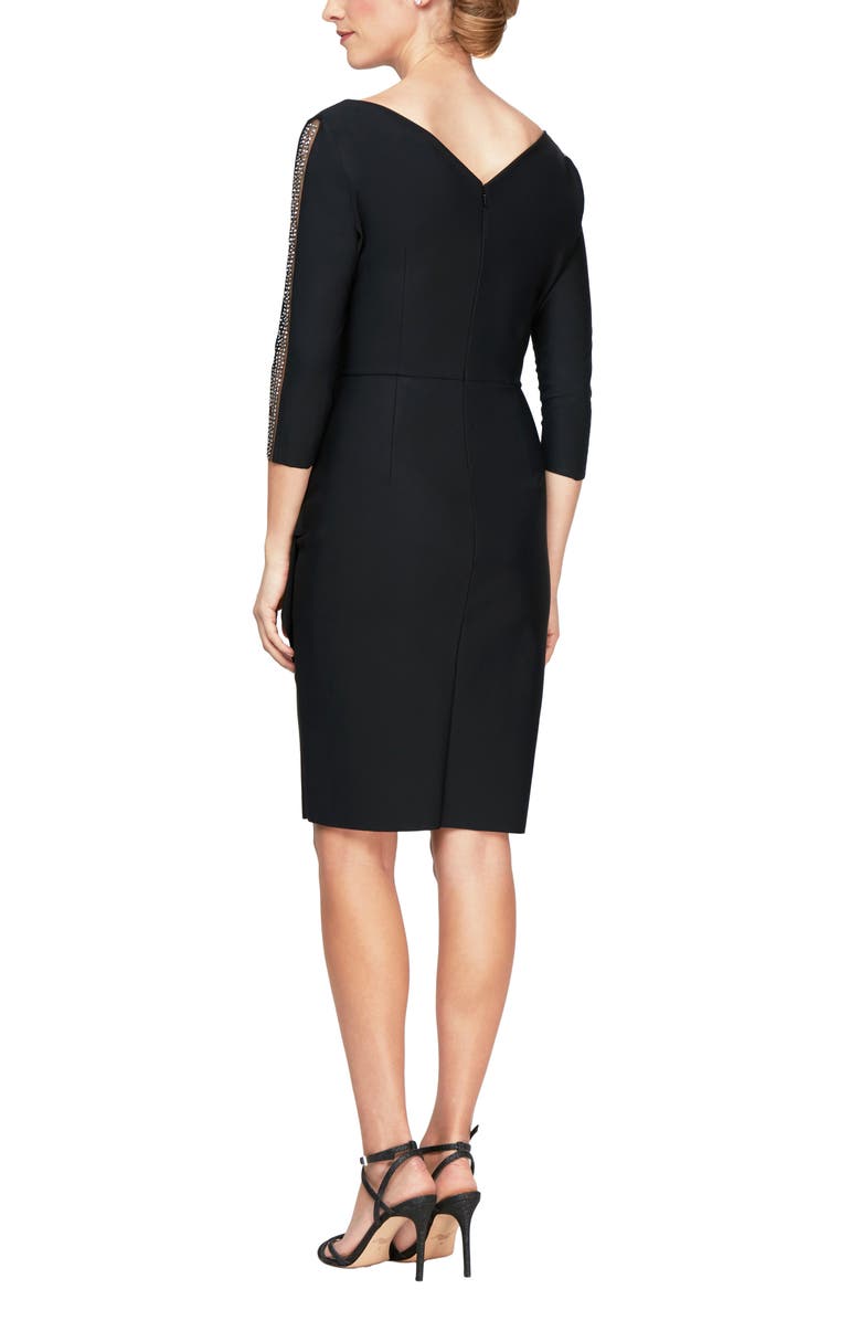 Alex Evenings Embellished Surplice Neck Sheath Cocktail Dress, Alternate, color, 