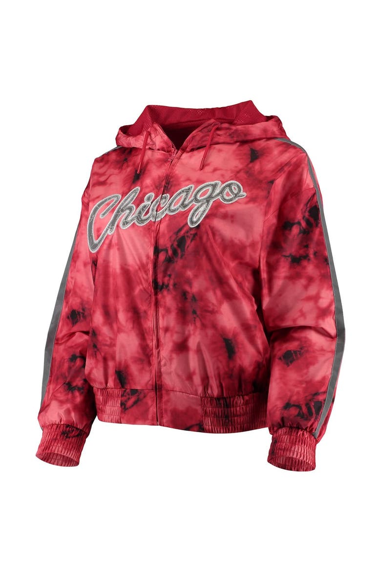 Women's Mitchell & Ness Red Chicago Bulls Galaxy Sublimated Windbreaker Pullover Full-Zip Hoodie, Alternate, color, Red